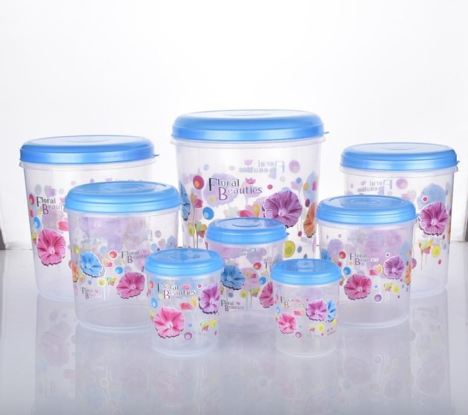 2448 Air Tight Plastic Transparent Container Set (10000ml, 7000ml, 5000ml, 3000ml, 2000ml, 1000ml, 750ml, 500ml) - SkyShopy 2448 Air Tight Plastic Transparent Container Set (10000ml, 7000ml, 5000ml, 3000ml, 2000ml, 1000ml, 750ml, 500ml) - SkyShopy